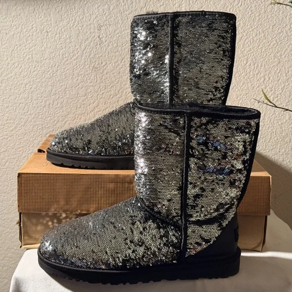 UGG Classic Short Boots with Sequins - Picture 2 of 8